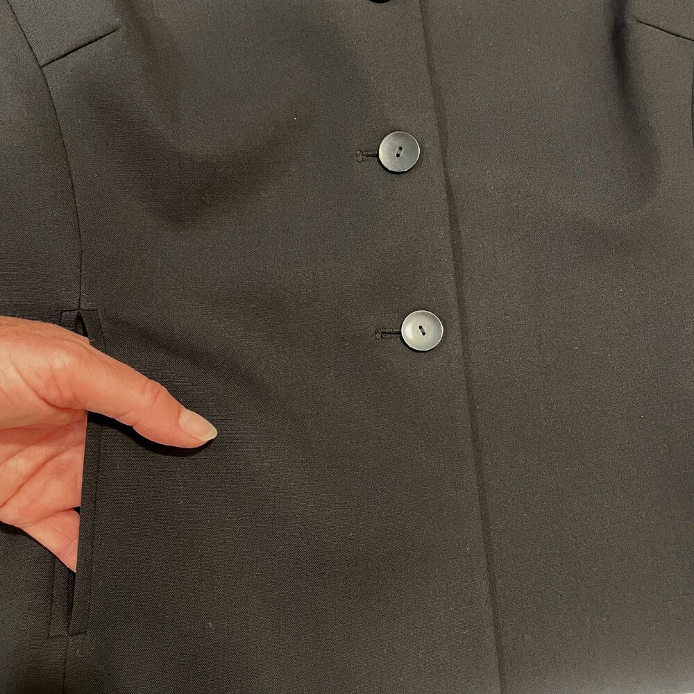 ~ Pendleton Blazer Black Stretch Wool 12p* No Tag Portland OR Vtg Lapel Pocket - Picture 7 of 15